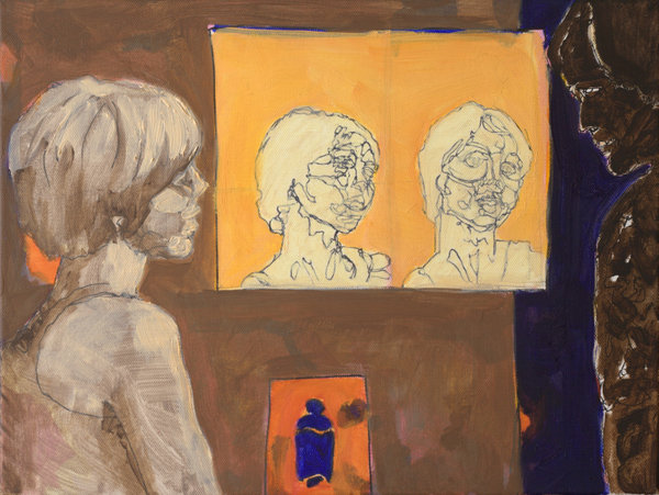 Entretien III - 30x40 - huile sur toile